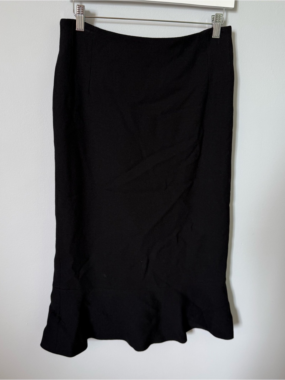 Mulberry Black Midi Skirt with Fluted Hem